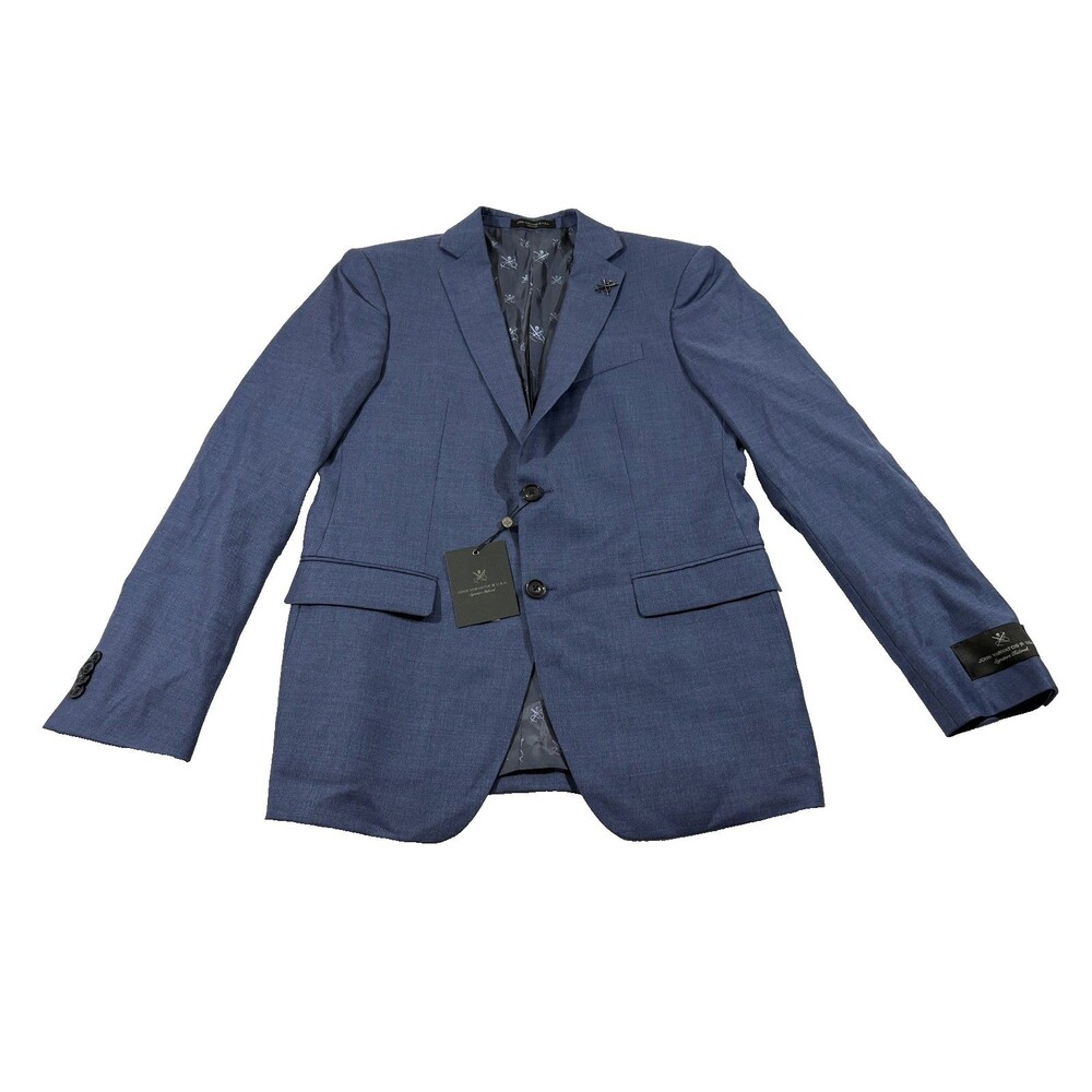 John Varvatos Blue Loro Piana Wool Bleecker Jacket Sport Coat Blazer Sz 40R New